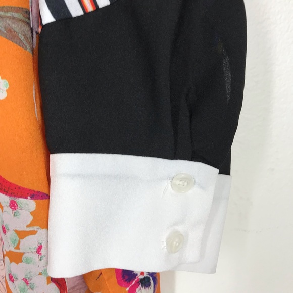 Clover Canyon orange floral blouse size small - Picture 4 of 7